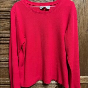 Red Fiorlini long sleeve women’s large top, smoke free, perfect for layering